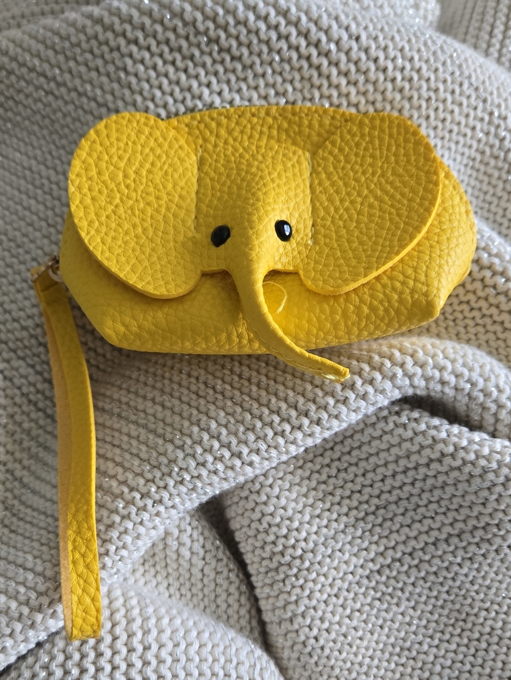 Yellow Elephant wristlet/coin.purse is back in stock. Zipper closure - Nrw Color